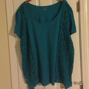 Gorgeous Teal Blue Top with Lace