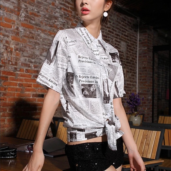 Newspaper pattern shirt - Picture 2 of 4