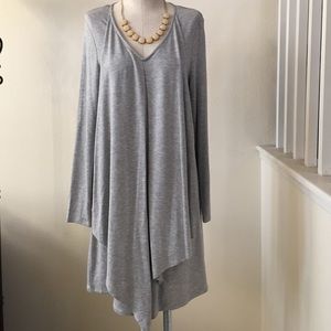🆑‼️ NWOT! Long sleeved draped light grey dress!