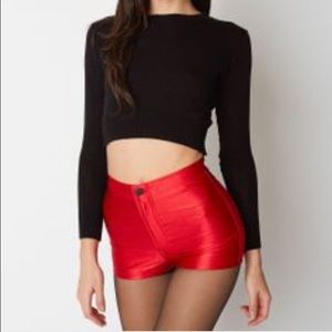 American Apparel size S red DISCO SHORTS