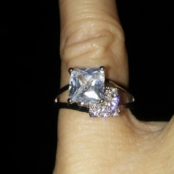 Trendy White Topaz and CZ Ring