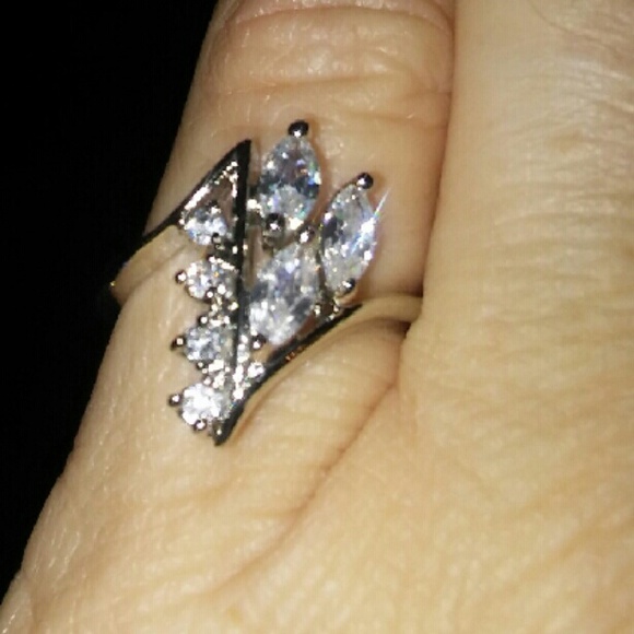 Trendy White Topaz and CZ Ring