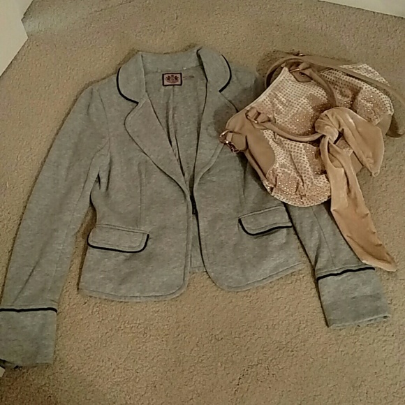 Juicy Couture Gray Blazer, Size Large