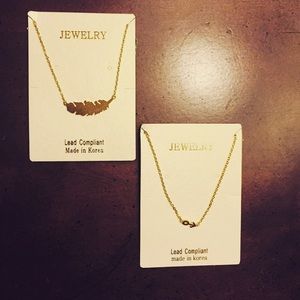 Gold dipped necklaces.