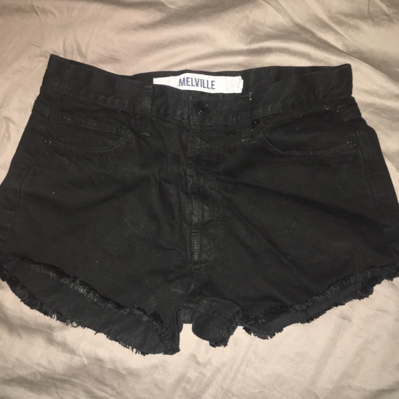 Brandy Melville Black Button-up Shorts