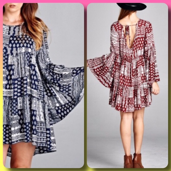 💥HP 10/28💥ADORABLE BELL SLEEVE TUNIC OR DRESS! - Picture 3 of 3