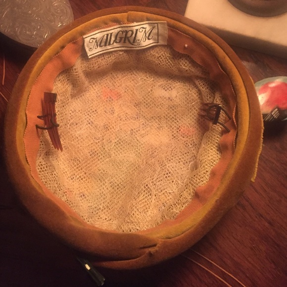 Vintage Designer Hat with Feathers by Milgrim - Picture 2 of 2