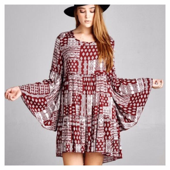 tka2 Dresses & Skirts - BOHO BELL SLEEVE DRESS OR TUNIC