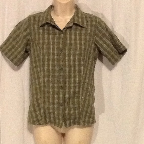 Columbia Green Orange Short Sleeve Shirt Top XS