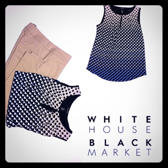 WHBM sleeveless patterned top with color gradient