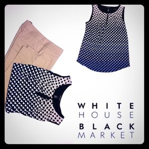 WHBM sleeveless patterned top with color gradient