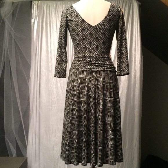 LONDON TIMES printed faux wrap midi dress - Picture 3 of 4