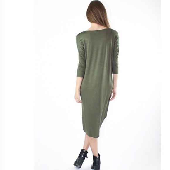 🦋Soft & Classy Boho Chic Olive Oversized Dress🦋 - Picture 2 of 4