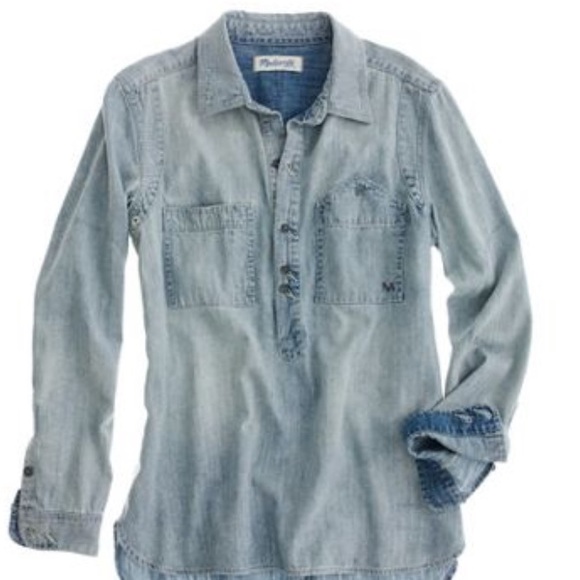 Madewell Tops - Madewell Rivet & Thread Chambray Popover