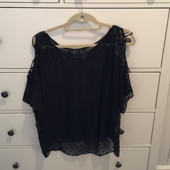 Zara sheer black blouse - Picture 1 of 2