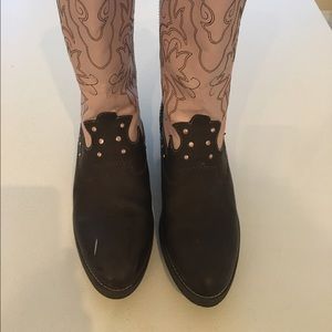 Justice Cowboy Boots pink Girls Sz 6.5 Woman's 8.5