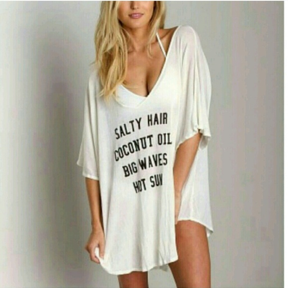 Oversized Beach Tee Salty Hair Coconut Oil