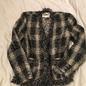 B/W Fringe CAbi Blazer