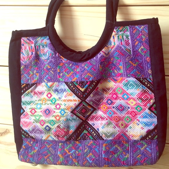 Hand made unique embroidery  bag from guatemala