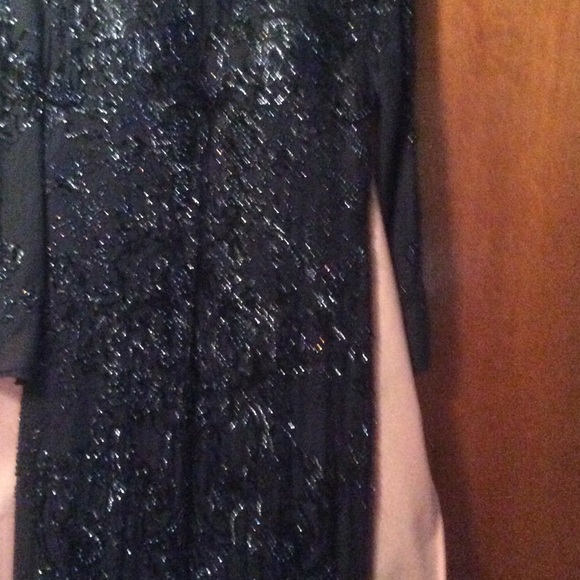 Navy Blue Beaded Gown