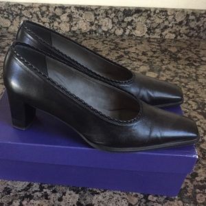 Stuart Weitzman Black Leather Pumps