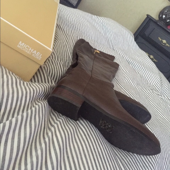 Amazon.com | Michael Kors Bromley Flat Boot Chocolate 5.5 M  Michael Kors knee high riding boots