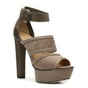 NEW! LAMB Burnett Taupe Platform Sandal