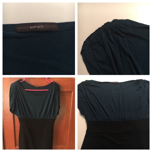 Teal & black dress