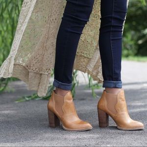 Brand new!! Zane booties in cognac
