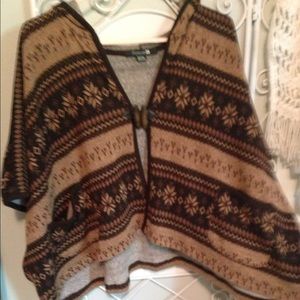 🍂 Forever 21 Brown Poncho Jacket 🍂