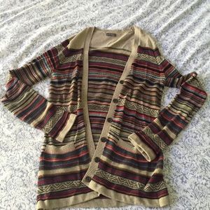 Eddie Bauer multi-print cardigan