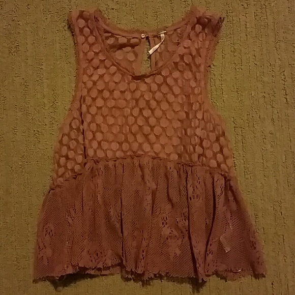 Free People mauve mesh tank size small