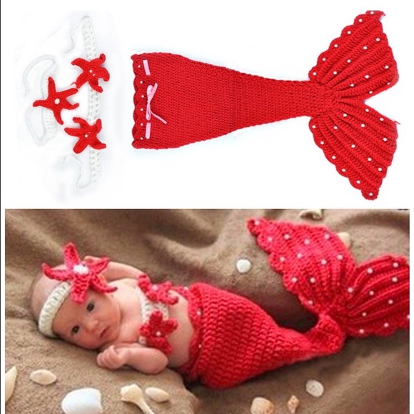 Baby girl Mermaid Handmade Photography Outfit