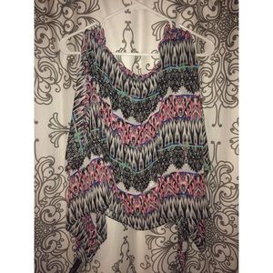 Express sheer colorful poncho