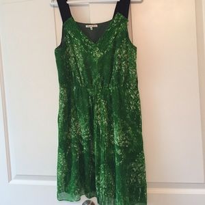 Madewell green silk dress
