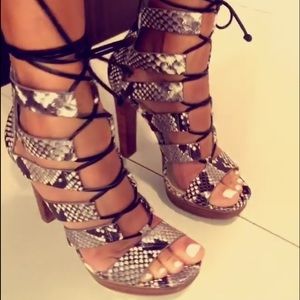 Michael Kors Sofia Embossed-Leather Platform