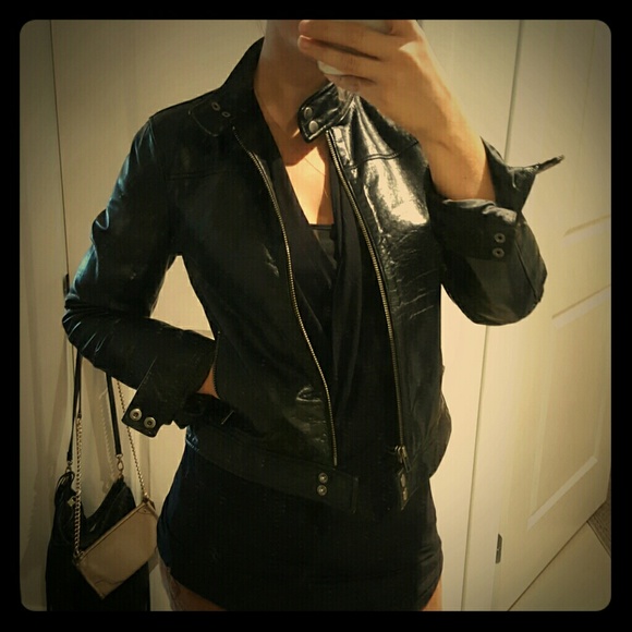 Leather Moto Style Jacket