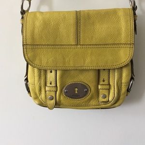 vintage Fossil leather messenger bag