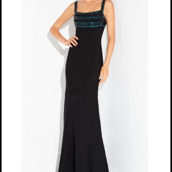 Herve Leger Phelicia stacked beaded gown size M