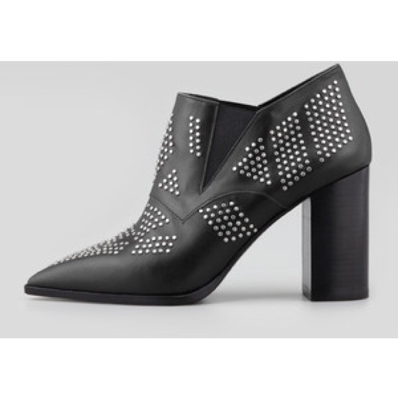 SEE BY CHLOE studded pointy toe bootie, black