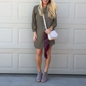 Nordstrom Brand Olive Shift Dress Size M