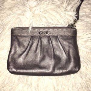 **ON HOLD** Coach Metallic Silver Mini Wristlet