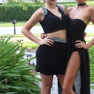 Dave and Johnny Short Black Homecoming Dress