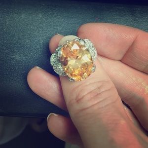 Silver Citrine ring.