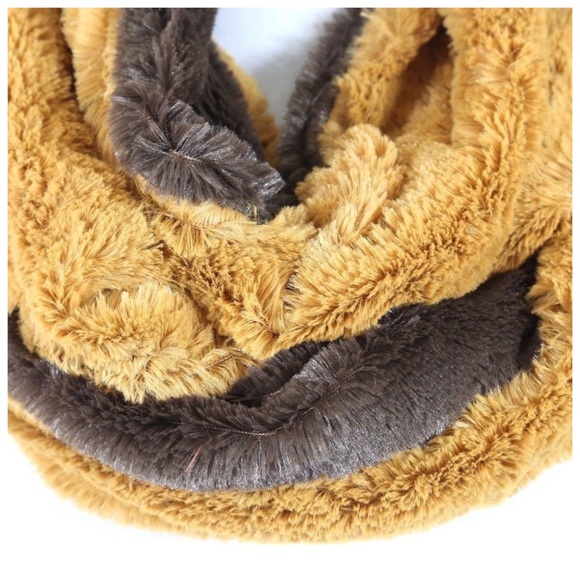 Really Soft Yellow Brown Infinity Scarf - Picture 2 of 4