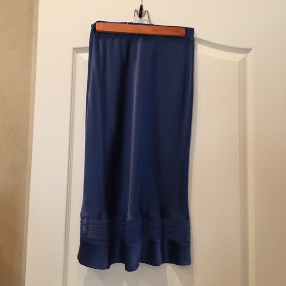 Navy silk skirt