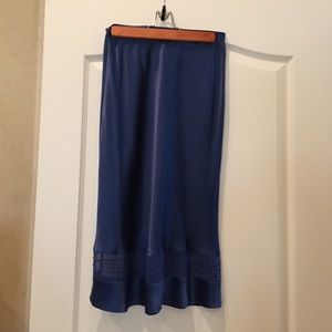 Navy silk skirt