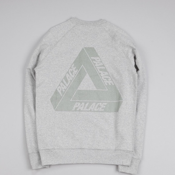 Palace 3M Crew Men's Sweatshirt Grey Small - Picture 2 of 4