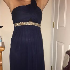 Long navy blue dress