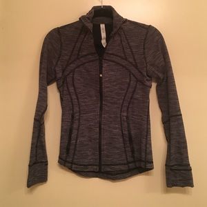 Lululemon: black/ gray lightweight zipper jacket.